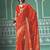 Women Orange vicitra soft fabric with digital print saree