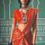 Women Orange vicitra soft fabric with digital print saree