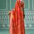 Women Orange vicitra soft fabric with digital print saree