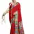 Women red tushar silk with zari border and designer pallu