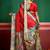 Women red tushar silk with zari border and designer pallu