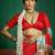 Women red tushar silk with zari border and designer pallu