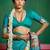 Women Rama green tussar silk with zari border and designer pallu