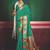 Women bottle green tushar silk with zari border and designer pallu