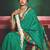 Women bottle green tushar silk with zari border and designer pallu