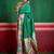 Women bottle green tushar silk with zari border and designer pallu