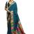 Women blue tushar silk with zari border and designer pallu