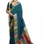 Women blue tushar silk with zari border and designer pallu