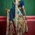 Women blue tushar silk with zari border and designer pallu