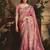 Designer pink tissue organza saree with all over butta work & heavy stone embellished border