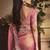 Designer pink tissue organza saree with all over butta work & heavy stone embellished border