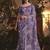 Designer purple tissue organza saree with all over butta work & heavy stone embellished border
