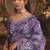 Designer purple tissue organza saree with all over butta work & heavy stone embellished border