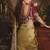 Designer golden tissue organza saree with all over butta work & heavy stone embellished border