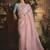 Designer light pink tissue organza saree with all over butta work & heavy stone embellished border