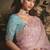 Designer light pink tissue organza saree with all over butta work & heavy stone embellished border