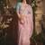 Designer light pink tissue organza saree with all over butta work & heavy stone embellished border