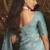 Designer aqua blue tissue organza saree with all over butta work & heavy stone embellished border