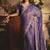 Designer purple tissue organza saree with all over butta work & heavy stone embellished border