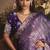 Designer purple tissue organza saree with all over butta work & heavy stone embellished border