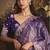 Designer purple tissue organza saree with all over butta work & heavy stone embellished border