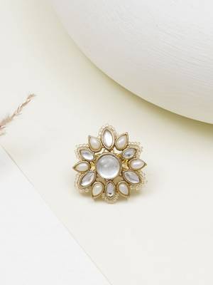 Adjustable kundan cocktail ring 2