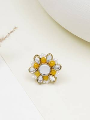 Beaded bloom adjustable ring 2