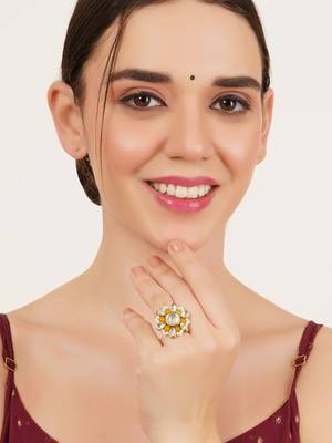 Beaded bloom adjustable ring 3