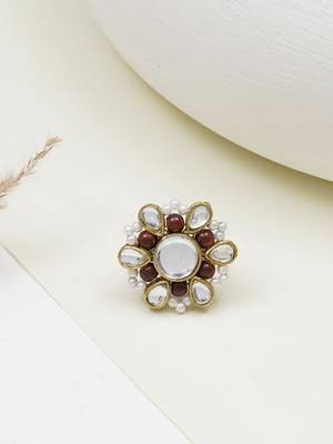 Beaded bloom adjustable ring 2
