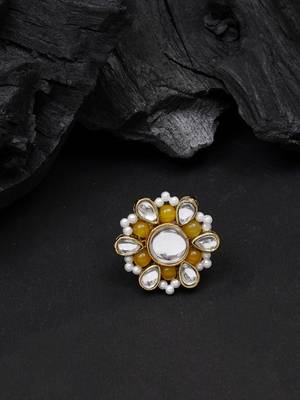 Beaded bloom adjustable ring 4