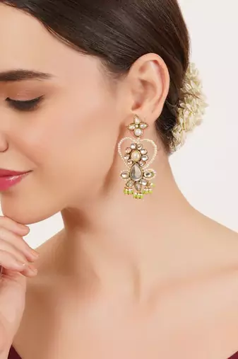 Heart shaped beaded earrings