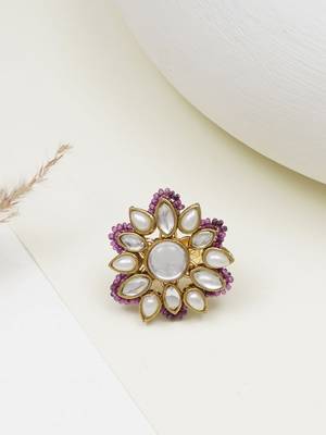 Adjustable kundan cocktail ring 2