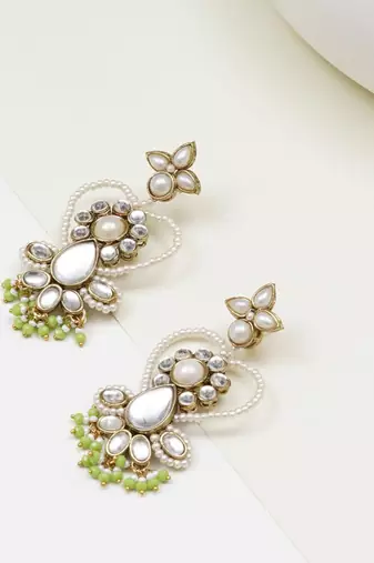 Heart shaped beaded earrings