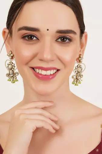 Heart shaped beaded earrings