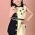 Yellow & black plain blended cotton dress