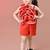 Red plain faux polyester dress