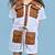 White plain blended cotton jumpsuit