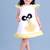 White embroidered faux polyester dress