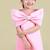 Pink plain faux polyester dress