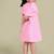 Pink plain faux polyester dress
