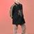 Black embroidered cotton shirt