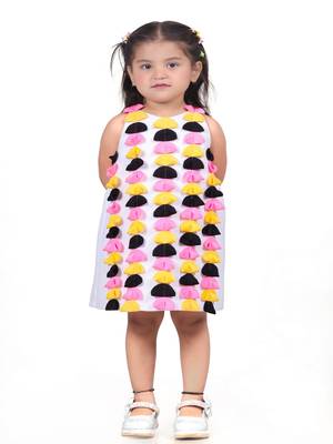 Multicolor embroidered faux polyester dress 1