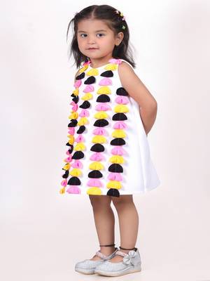 Multicolor embroidered faux polyester dress 2