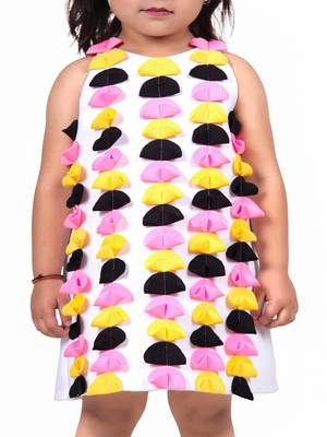 Multicolor embroidered faux polyester dress 3