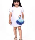 White embroidered faux polyester dress