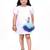 White embroidered faux polyester dress