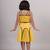 Yellow plain faux polyester dress