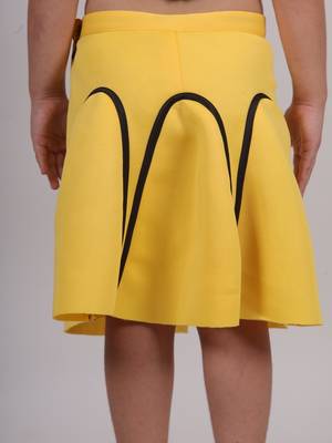Yellow plain faux polyester dress 5