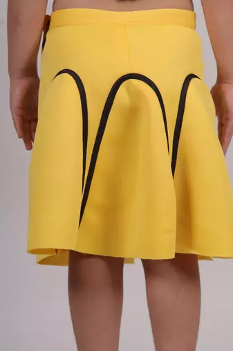 Yellow plain faux polyester dress