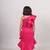 Pink plain faux polyester dress